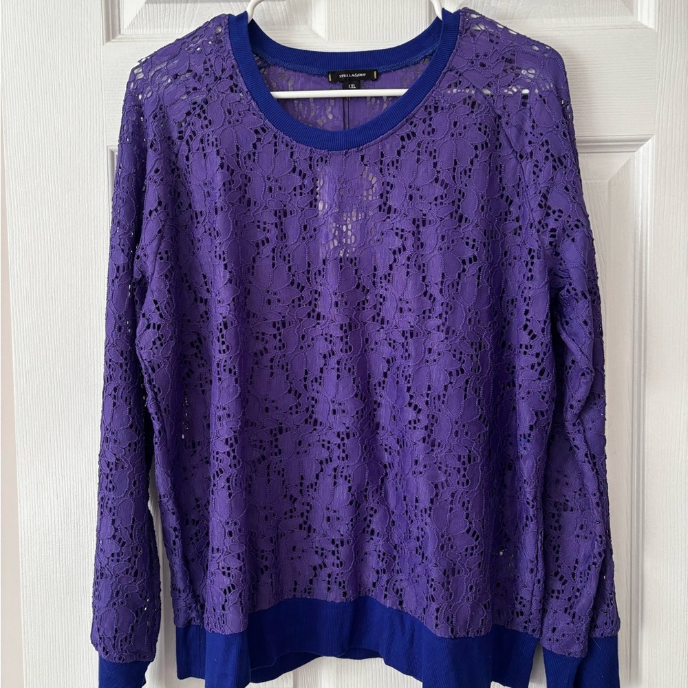 Stella & Dot Purple Lace Top